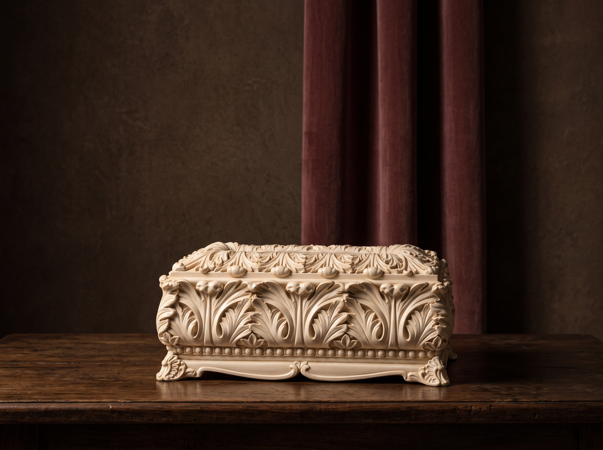 Ivory Acanthus Tissue Box