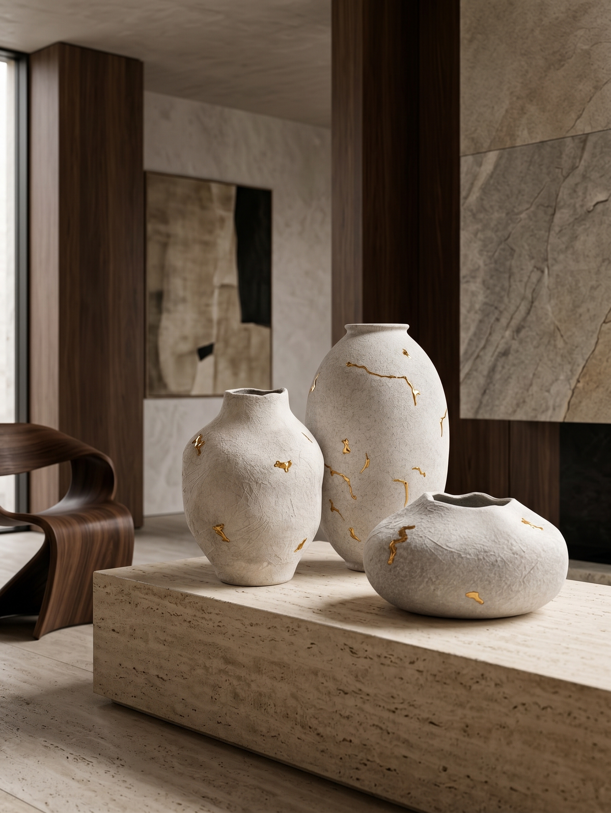Kintsugi Ceramic Vases | Set of 3
