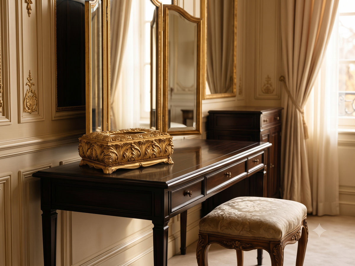 Gilded Acanthus Tissue Box