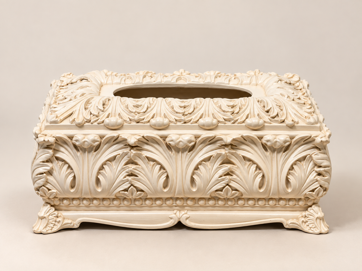 Ivory Acanthus Tissue Box