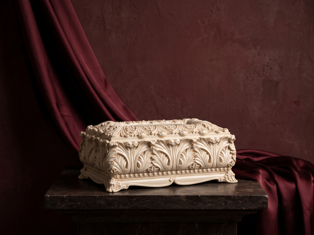 Ivory Acanthus Tissue Box